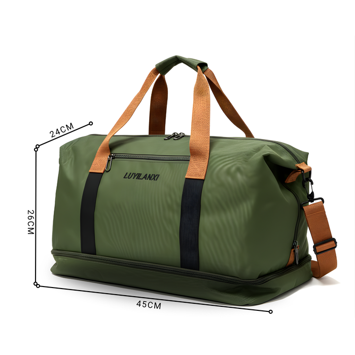 Bolso Deportivo Gym Viaje Impermeable Verde Militar 25l - Verde Oscuro - Lisa