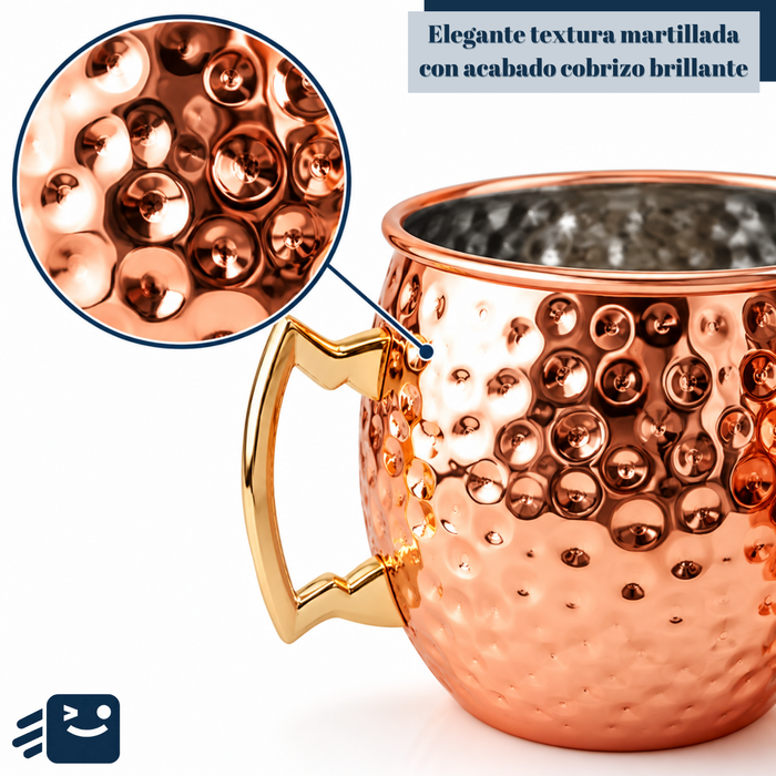 Set De 2 Mugs De Cobre Tragos Moscow Mule Mojito Bar