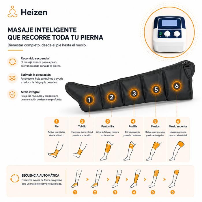 Masajeador Presoterapia Eléctrico Para Piernas Circulación