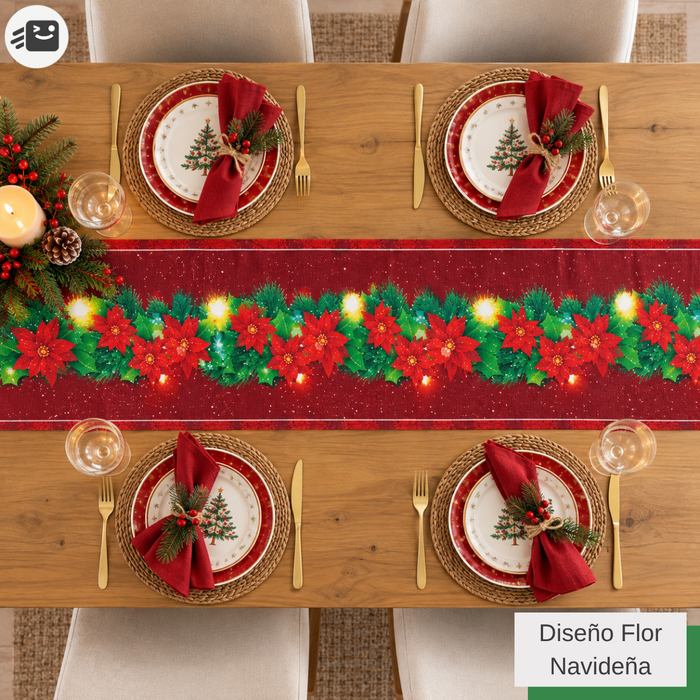 Camino De Mesa Navideño 180x30 Cm Decorativo Mantel Comedor