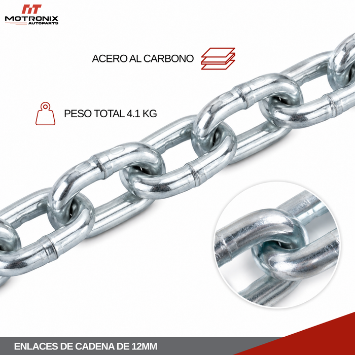 Set X2 Cadenas Para Nieve Auto Ruedas Rompe Hielo 12mm