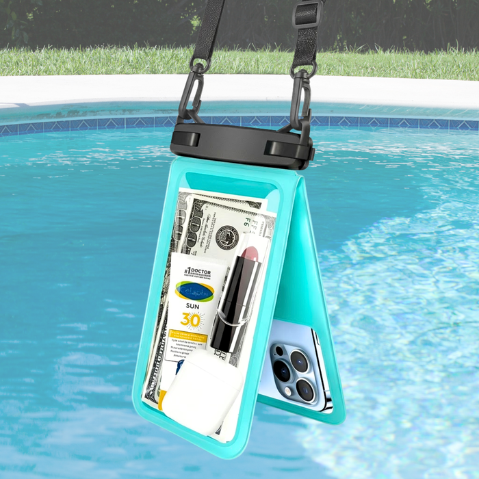 Funda Impermeable Celular Universal Protector De Teléfono Azul Turquesa