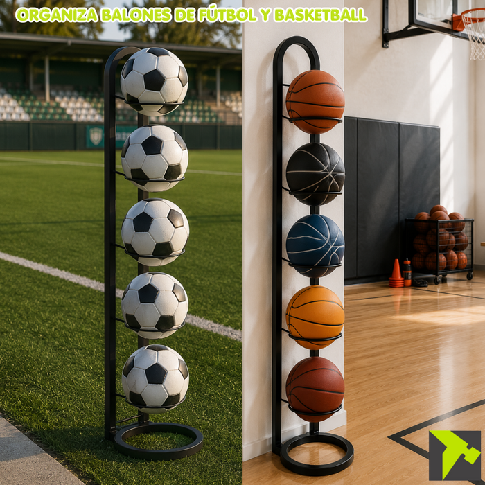 Estante Organizador De Balones Metal Rack Deportivo Balón