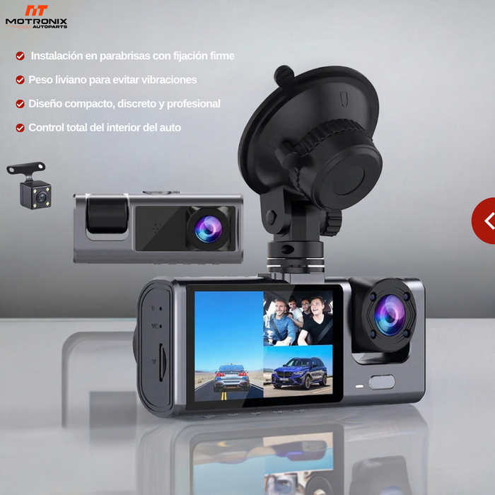 Cámaras Para Autos 3 Lentes Full Hd 1080p Con Reversa Dash Cam