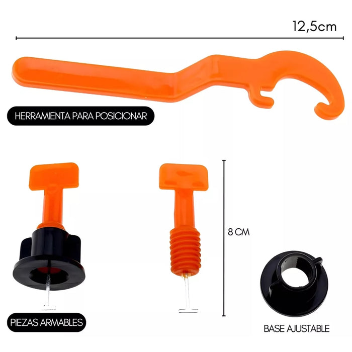 Kit Nivelador Cerámica Porcelanato Reutilizable 250 Unidades