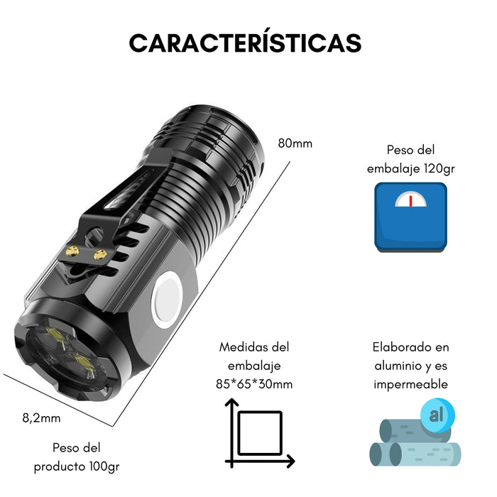 Minilinterna Led Portátil Para Exteriores Larga En 0001