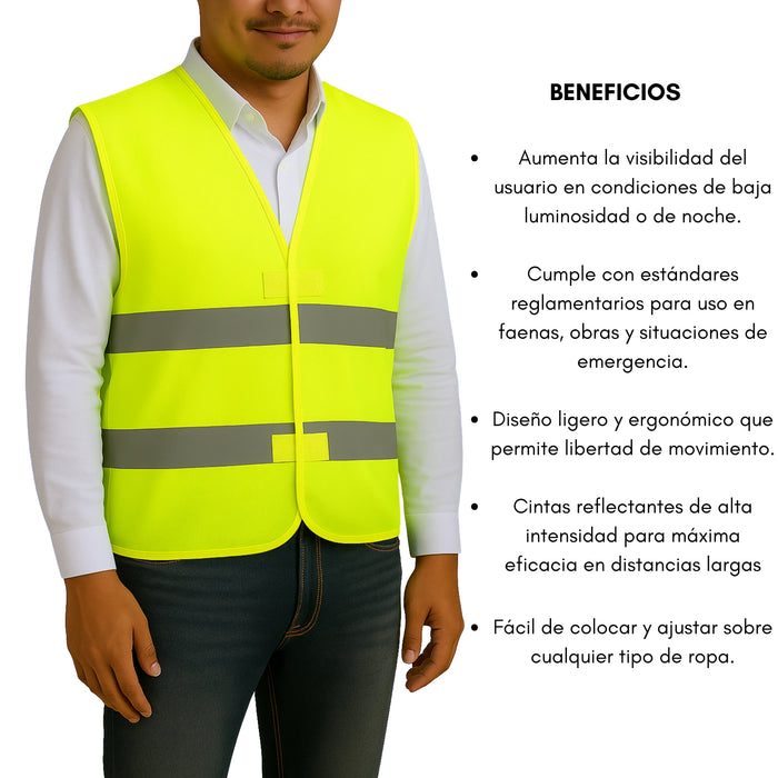 Chaleco Reflectante Seguridad Amarillo Reglamentario