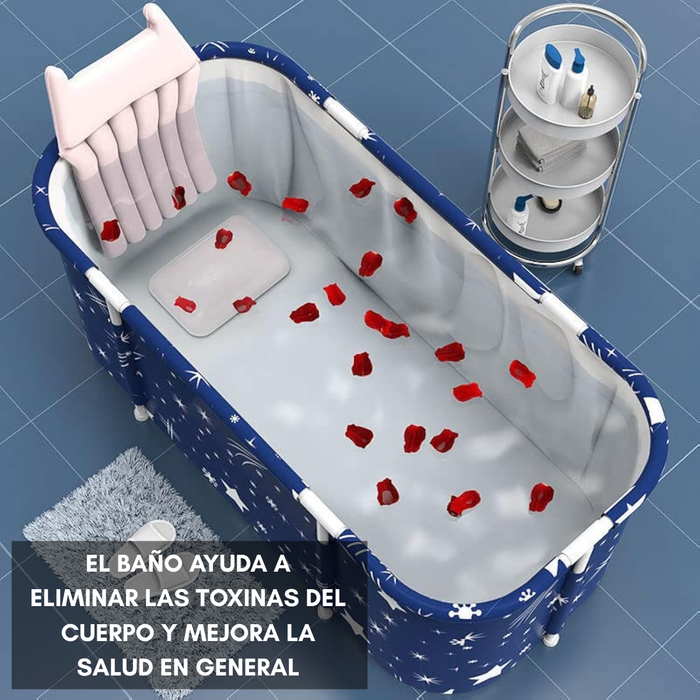 Bañera Plegable Portátil Adultos Y Niños Balde Spa 120×55cm