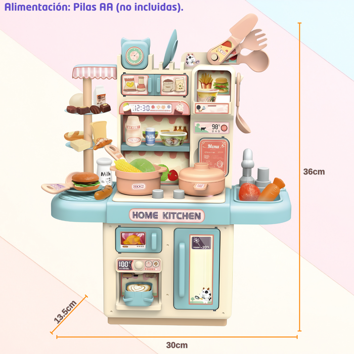 Cocina De Juguete Kitchen 32pcs Regalo Para Niña Alimentos