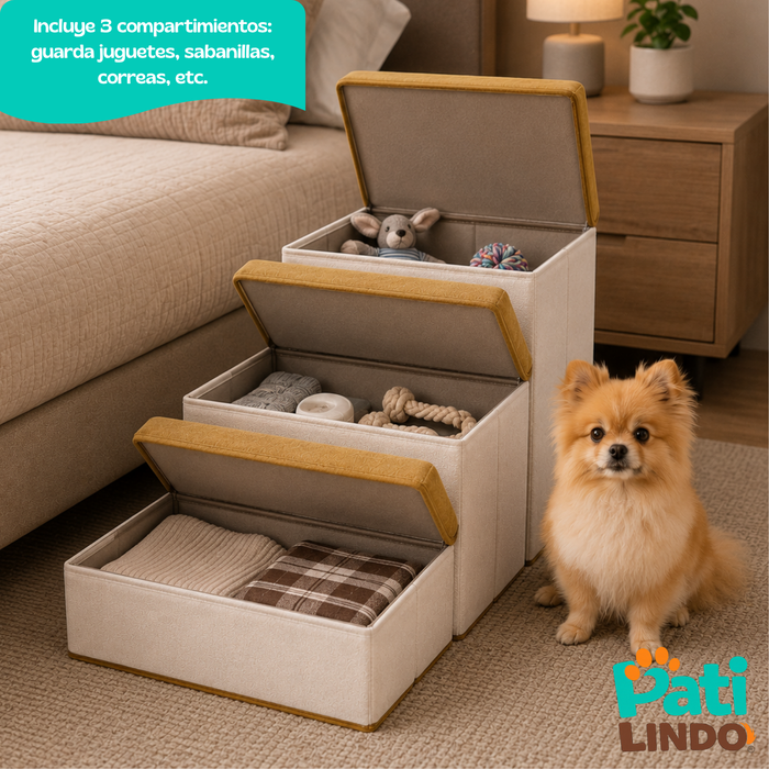 Escalera Para Perros Y Gatos Con Estantes Guardadores