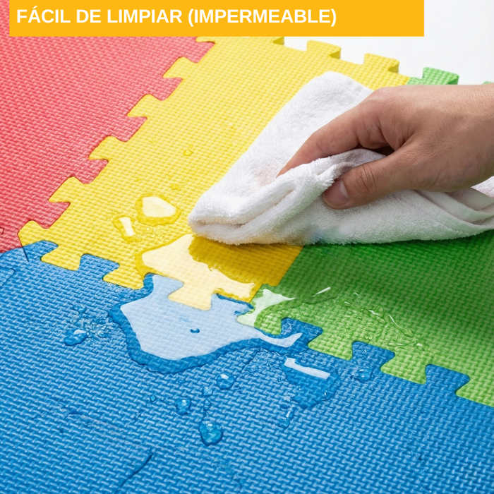 Alfombra Antigolpes Bebé Eva 8 Piezas Colores Puzzle 30x30 Multicolor Lisa
