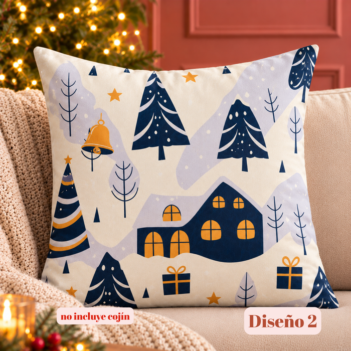 Pack 4 Fundas Cojín Navideñas 45x45 Cm Decorativas Navidad INVIERNO
