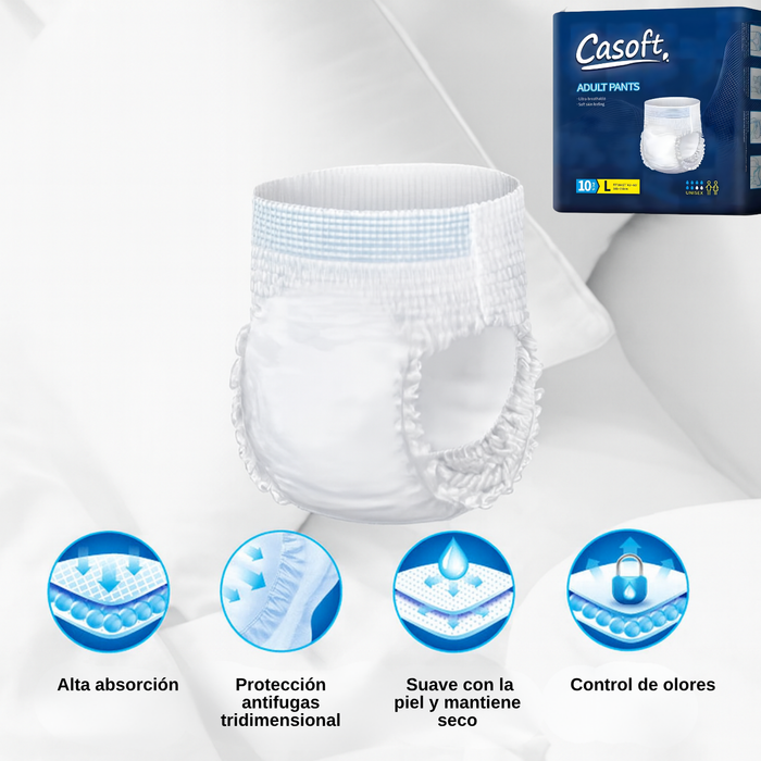Pañales Adulto Pants Alta Absorción Calzon Uso Cotidiano 10 Talla M