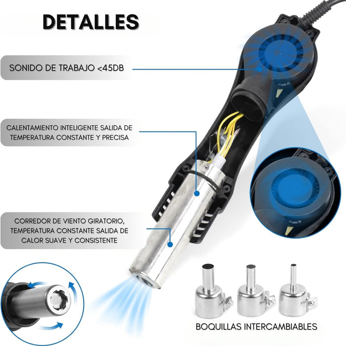 Estacion De Soldadura 700w Cautin Pistola De Aire Electrico