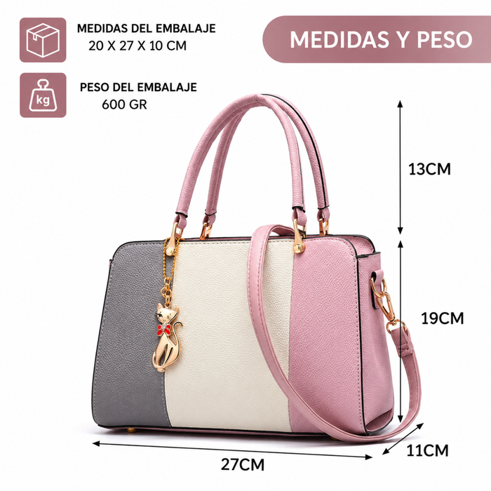 Cartera Cuero Sintetico Mujer Mano Hombro Bolso Elegante