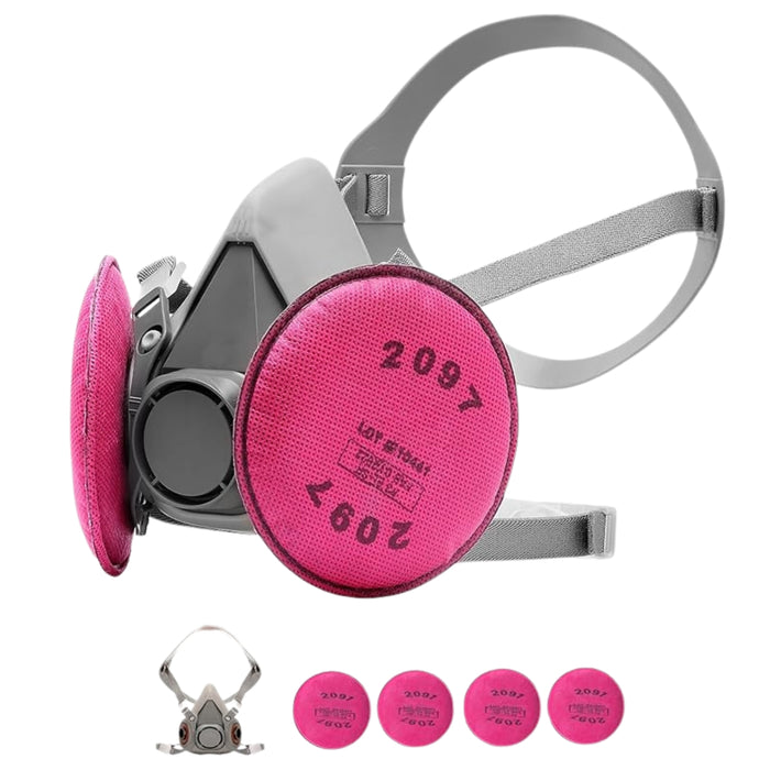 Mascara Respirador Reutilizable Antipolvo Quimicos 4 Filtros