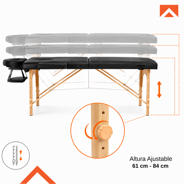 Camilla De Masaje Portátil Plegable Aluminio 2 Cuerpos con Bolso Protector de Traslado