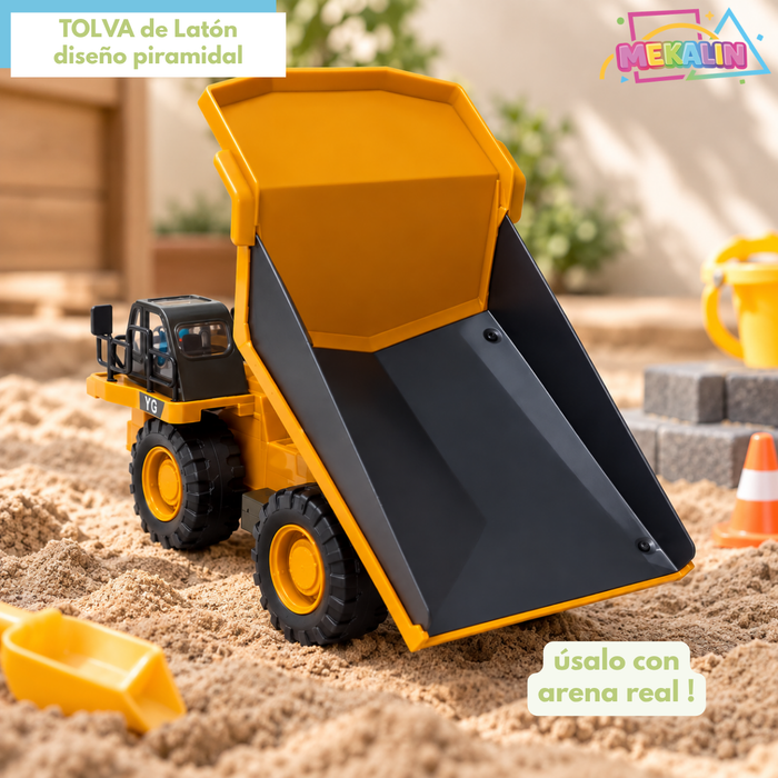 Camión Tolva 1:24 Juguete A Control Remoto RC 9 Canales 2.4GHz Volquete Con Tolva Elevable Luz Frontal Sonido Y Control Multidireccional Juguete De Construcción Para Niños