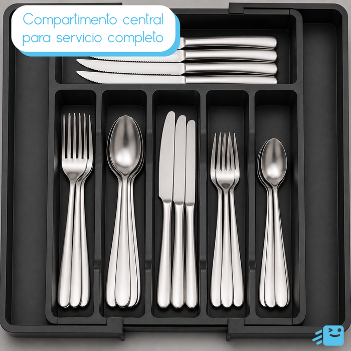 Organizador De Cubiertos Expandible Para Cajón Cocina 8 Compartimientos
