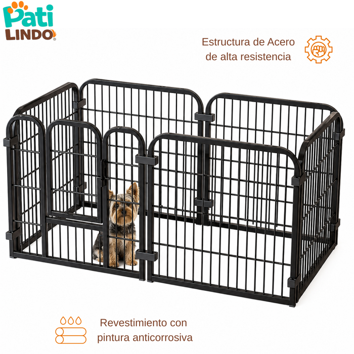 Corral Para Perros Metálico Jaula Mascotas 6 Paneles