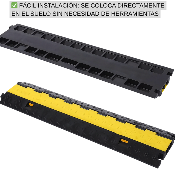 Pasa Cables Rampa Protector De Cable 2 Canales Pasacables Protector 2 Cables 32mm, 5 Tonelada Cada Unión Telotenemos