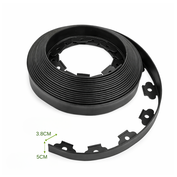 Limitador De Jardín Borde Separador Flexible Césped 10m Negro
