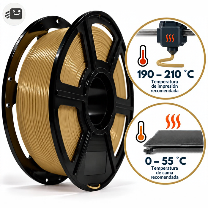 Filamento Pla Para Impresión 3d 1.75mm 1 Kg Color Dorado