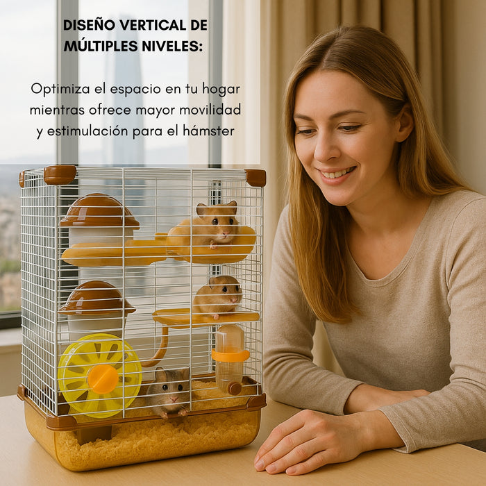 Jaula Para Hamster Armable 3 Pisos Bebedero Rueda Comedero