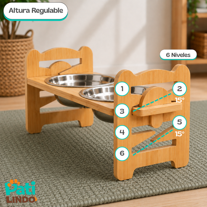 Comedero Bebedero Para Perros Gatos Mascotas Plato Ajustable