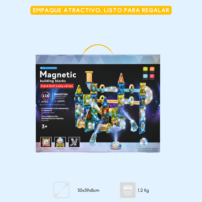 Set Bloques De Construcción Magnéticos 3d 116 Pcs Didáctico