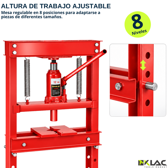Prensa Hidráulica De Taller Gata Tipo Botella 12 Toneladas