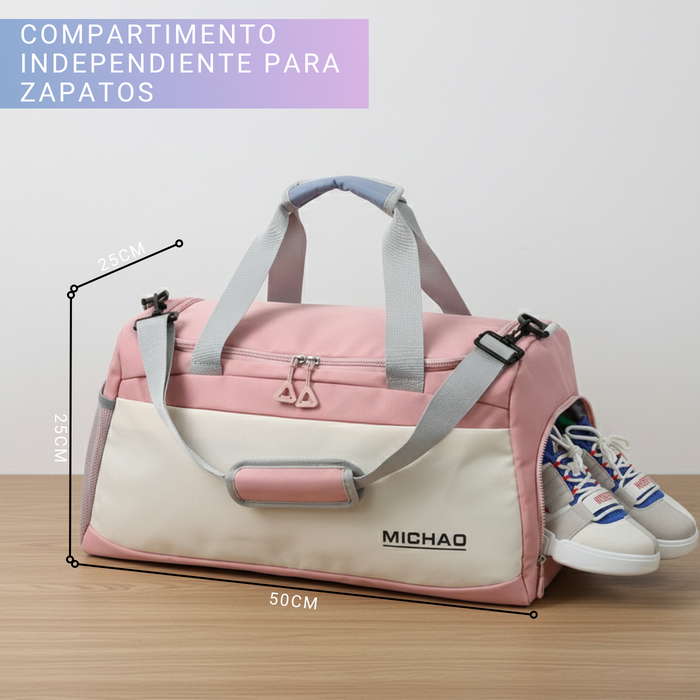 Bolso Deportivo Gym Viaje De Mano Avión Multifuncional 23l - Rosa Pálido