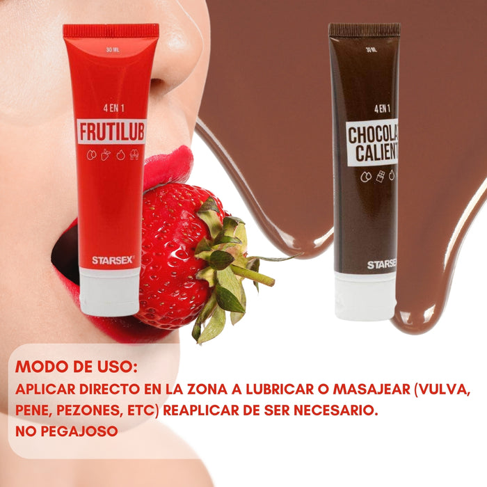 Pack 2 Lubricante Intimo Chocolate Y Frutilub Starsex 30ml
