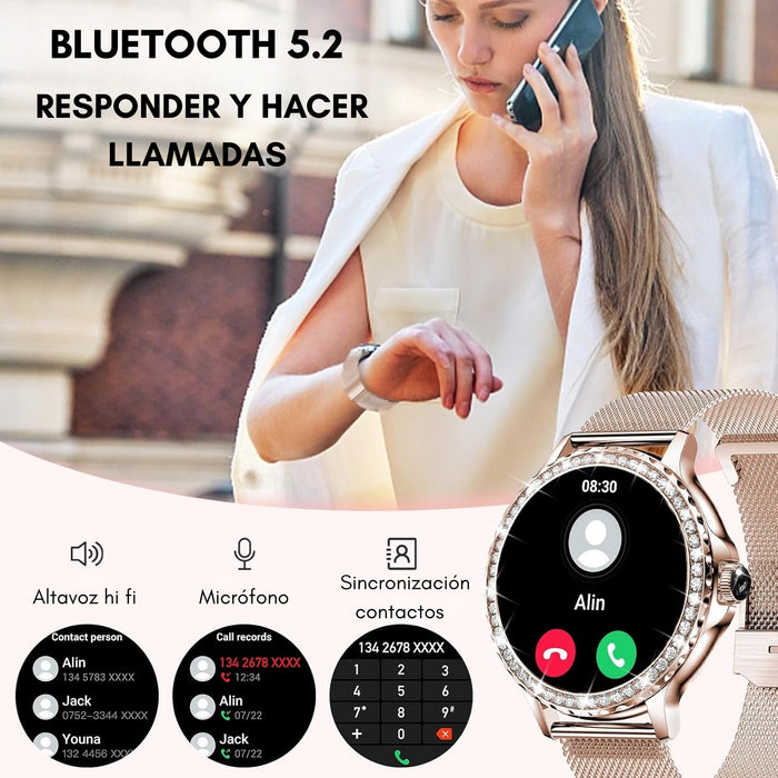 Reloj Inteligente Mujer Elegante Smartwatch Bluetooth Call
