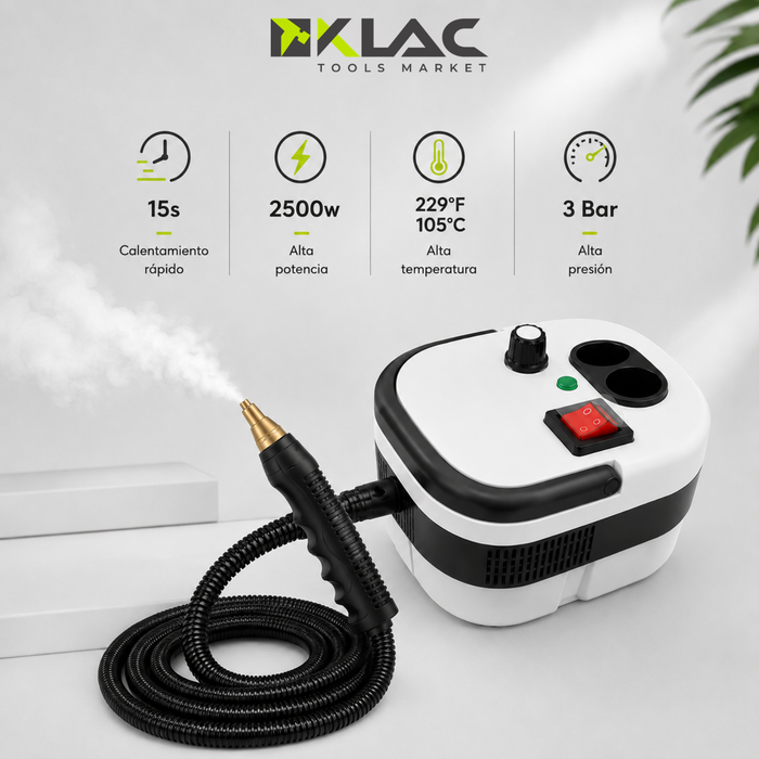 Limpiador Vapor Manual Alta Potencia Multiuso Portátil 4 Pzs