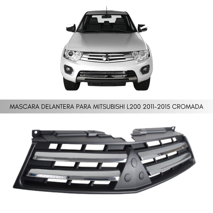 Mascara Delantera Para Mitsubishi L200 2011-2015 Cromada