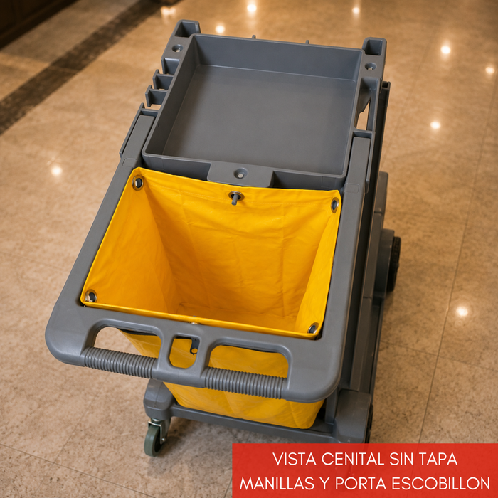 Carro Aseo Y Limpieza Con Bolsa Recolectora 119x52x96 Cm