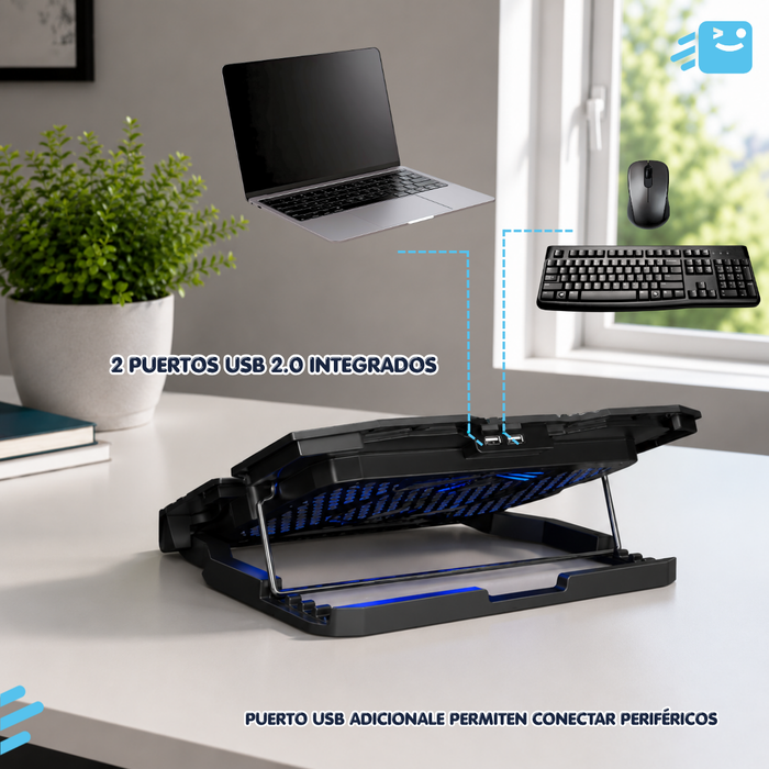 Base Ventilador Notebook Enfriador Gamer Laptop 15.6,16,17