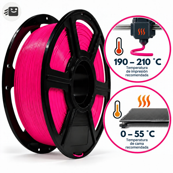 Filamento Pla Para Impresión 3d 1.75mm 1 Kg Color Fucsia