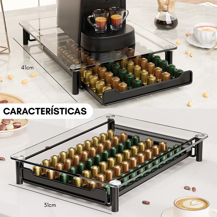Porta Cápsulas Vidrio Para Café Nespresso 60 Unidades