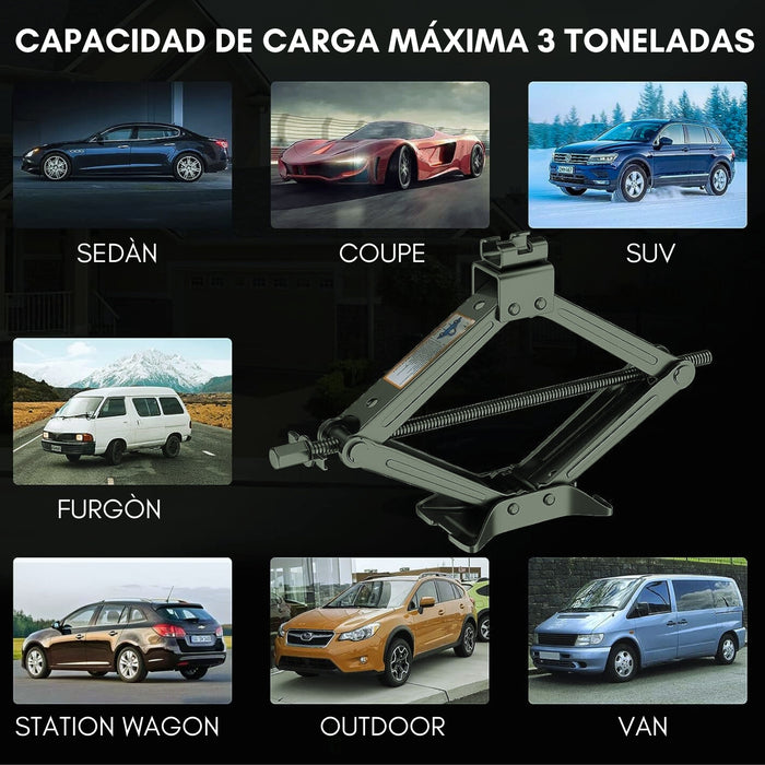 Gata Tijera 3 Toneladas + 2 Banquillos Caballete Mecanico