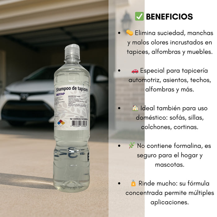 Shampoo Tapiz Auto Muebles Limpieza Limpia Tapiceria 900ml