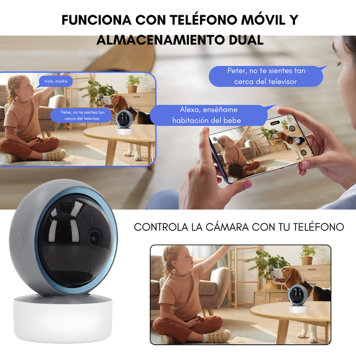 Camara Monitor Bebe Seguridad Vision Nocturna Wifi 355