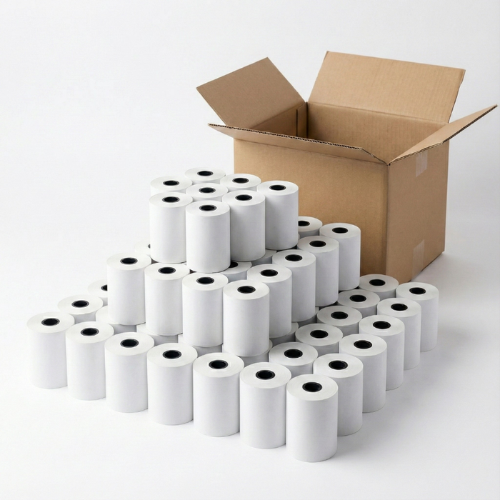 Pack 50 Rollo Papel Térmico 50x55mm Pos Transbank 16,5mts
