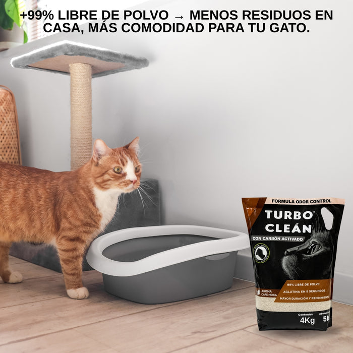 Arena Aglutinante Turbo Clean Odor Control 4kg Café Moka