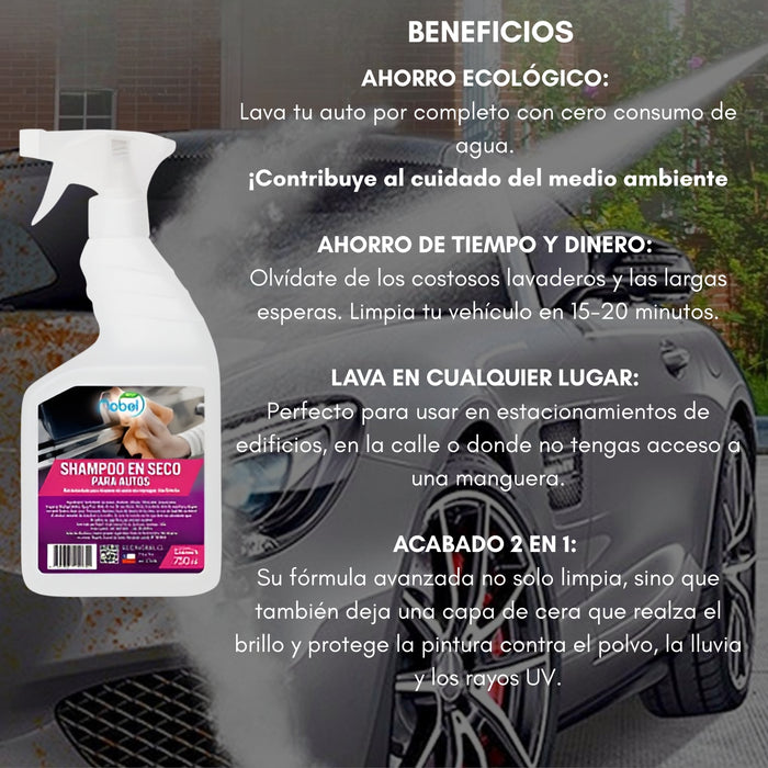 Shampoo Abrillantador En Seco Para Auto Car Wash 750 Ml