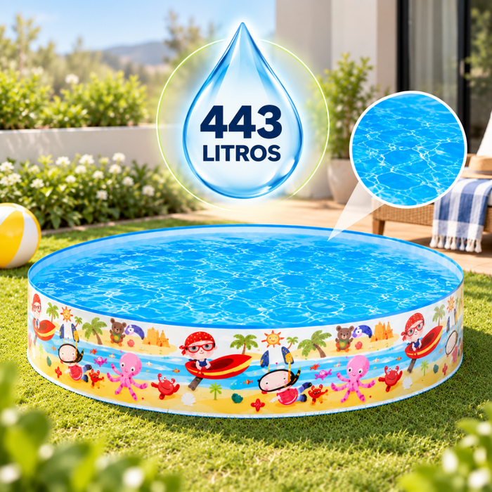 Piscina Redonda Pileta Para Niños 152 X 25 Cm Azul Claro