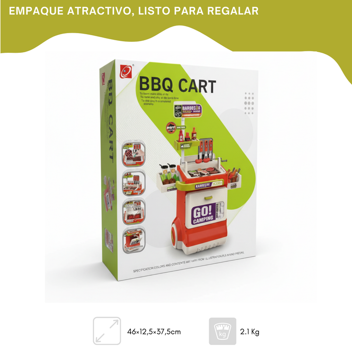 Set De Barbacoa Infantil Con Luces Humo Realista Y Accesorio - Naranja
