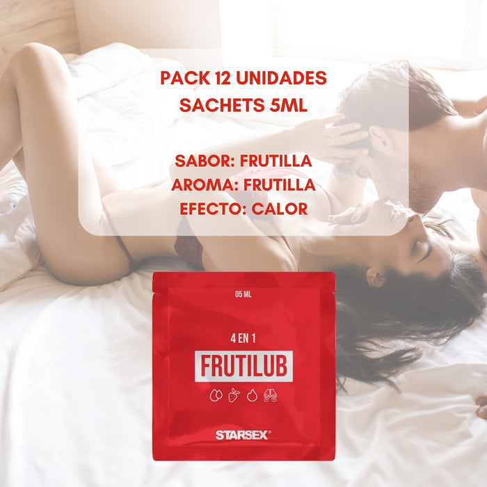 Pack 12 Lubricante Intimo Frutilub Sabor Frutilla Sachet 5ml