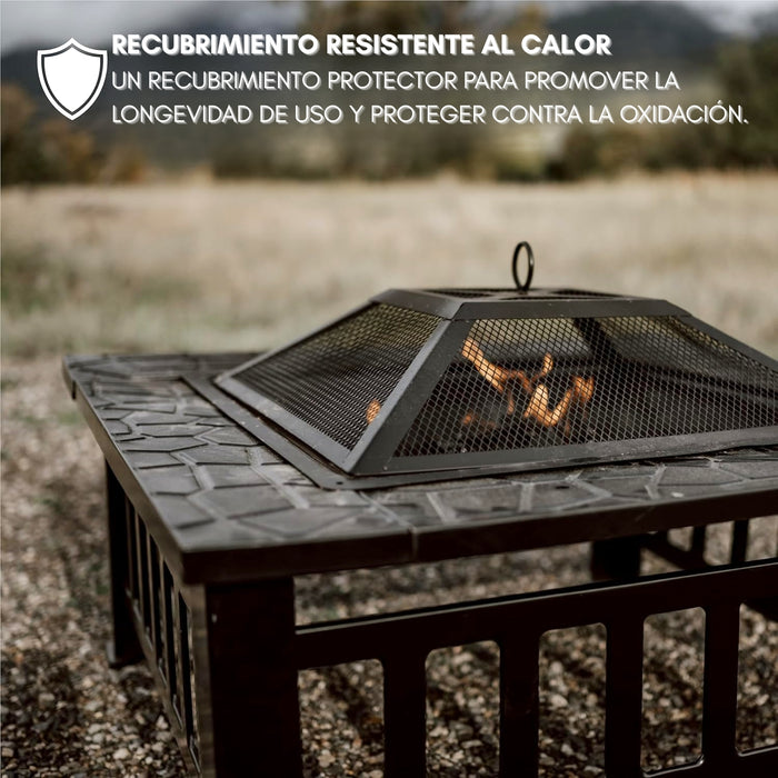 Brasero Parrilla Premium Para Leña O Carbón Con Tapa 3 En 1